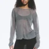 Lockerer, transparenter Strickpullover – Grau meliert