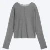 Lockerer, transparenter Strickpullover – Grau meliert
