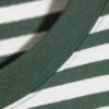 Lockeres, kastenförmiges Langarm-T-Shirt – weiße und dunkelgrüne Streifen Lockeres, kastenförmiges Langarm-T-Shirt – weiße und dunkelgrüne Streifen