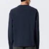 Lockeres, kastenförmiges Langarmshirt – Dunkelblau Lockeres, kastenförmiges Langarmshirt – Dunkelblau