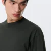 Lockeres, kastenförmiges Langarmshirt – Dunkelgrün Lockeres, kastenförmiges Langarmshirt – Dunkelgrün