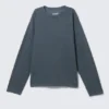 Lockeres, kastenförmiges Langarmshirt – Washed Blue Lockeres, kastenförmiges Langarmshirt – Washed Blue