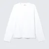 Lockeres, kastenförmiges Langarmshirt – Weiß Lockeres, kastenförmiges Langarmshirt – Weiß