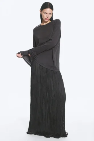 Lockeres Langarmshirt – Dunkelgrau