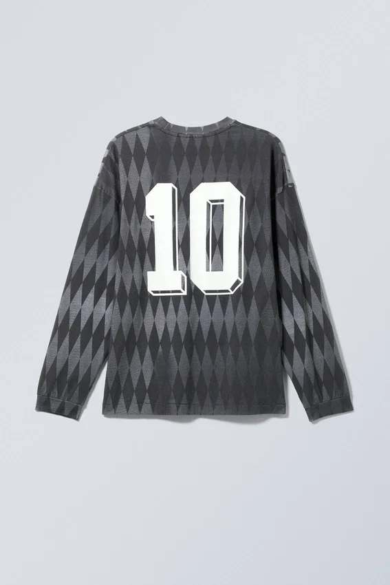 Lockeres Langarmshirt mit Print – Dunkelgrau – Fantazy Fc Lockeres Langarmshirt mit Print – Dunkelgrau – Fantazy Fc