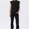 Lockeres, quadratisches Baumwoll-Tanktop – Schwarz Lockeres, quadratisches Baumwoll-Tanktop – Schwarz