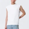 Lockeres, quadratisches Baumwoll-Tanktop – Weiß Lockeres, quadratisches Baumwoll-Tanktop – Weiß