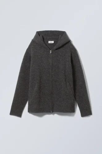 Logan Oversized-Strickjacke aus weichem Strick – Dunkelgrau Logan Oversized-Strickjacke aus weichem Strick – Dunkelgrau