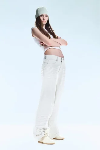 Looser Regular Waist Loose Straight Jeans – Creased White – Weiß | Cheap Monday Gb Looser Regular Waist Loose Straight Jeans – Creased White – Weiß | Cheap Monday Gb
