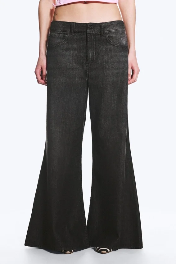 Loosy Lucie Low Rise Regular Flared Jeans – Washed Black | Cheap Monday GB Loosy Lucie Low Rise Regular Flared Jeans – Washed Black | Cheap Monday GB