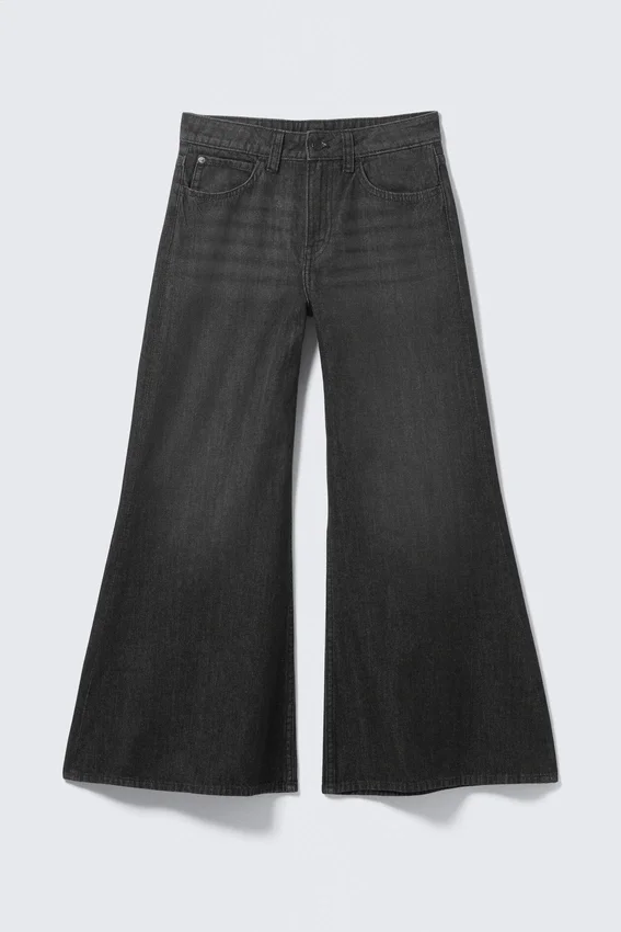 Loosy Lucie Low Rise Regular Flared Jeans – Washed Black | Cheap Monday GB Loosy Lucie Low Rise Regular Flared Jeans – Washed Black | Cheap Monday GB