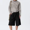 Lose Anzugshorts mit mittlerer Leibhöhe – Schwarz Lose Anzugshorts mit mittlerer Leibhöhe – Schwarz