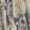 Lose Hose mit Volants und mittlerer Leibhöhe – Beige – Schlangenhautmuster