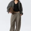 Lose Pull-On-Hose mit niedriger Leibhöhe – Grau