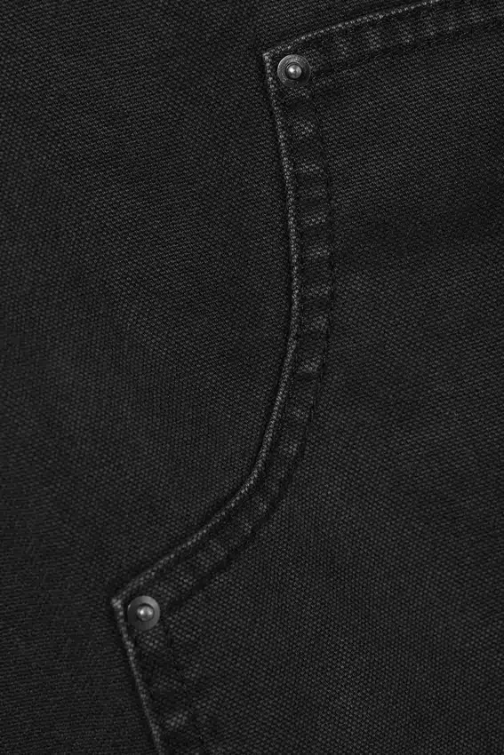 Lose sitzende Carpenter-Shorts mit niedriger Leibhöhe – Schwarz Lose sitzende Carpenter-Shorts mit niedriger Leibhöhe – Schwarz