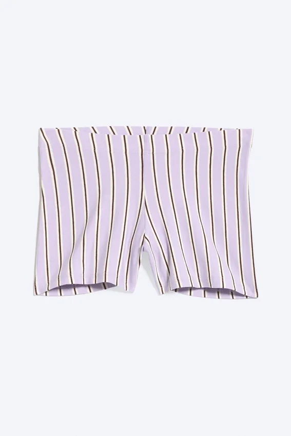 Low-Jersey-Hotpants – Lila Streifen Low-Jersey-Hotpants – Lila Streifen