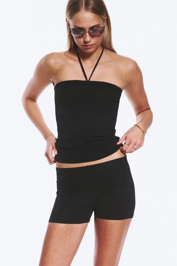 Low-Jersey-Hotpants – Schwarz Low-Jersey-Hotpants – Schwarz