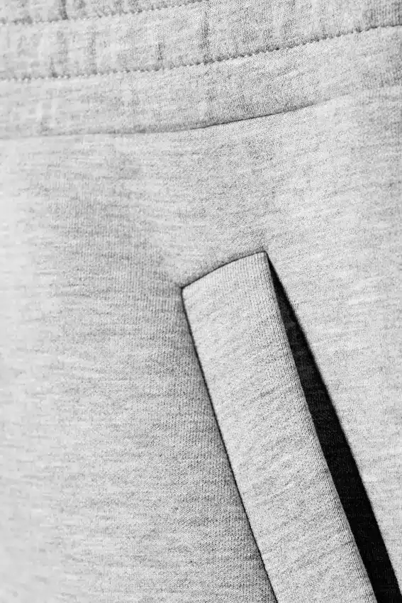 Lässige Barrel-Jogginghose mit geradem Bein – Grau meliert Lässige Barrel-Jogginghose mit geradem Bein – Grau meliert