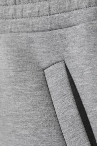 Lässige Barrel-Jogginghose mit geradem Bein – Grau meliert