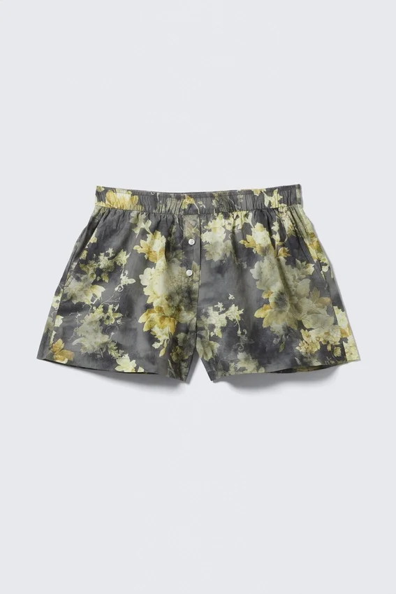 Lässige Boxershorts aus Baumwolle – Dunkelgrau – Dirty Floral Lässige Boxershorts aus Baumwolle – Dunkelgrau – Dirty Floral