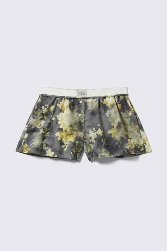 Lässige Boxershorts aus Baumwolle – Dunkelgrau – Dirty Floral Lässige Boxershorts aus Baumwolle – Dunkelgrau – Dirty Floral