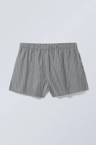 Lässige Boxershorts aus Baumwolle – dunkelgrau gestreift