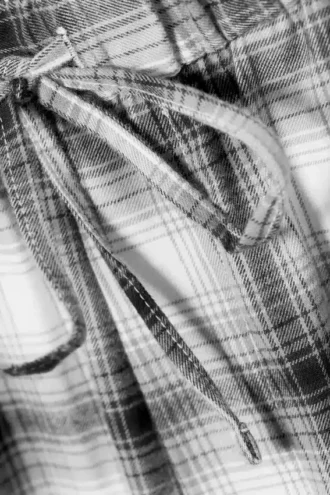Lässige Flanell-Pyjama-Hose – kariert, weiß