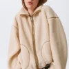 Lässige Fleecejacke – Hellbeige Lässige Fleecejacke – Hellbeige