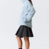 Lässige Fleecejacke mit Flor – Hellblau – Braunes Futter Lässige Fleecejacke mit Flor – Hellblau – Braunes Futter