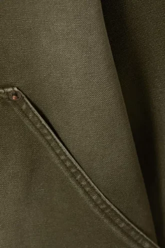 Lässige, gewaschene Utility-Jacke – gewaschenes Khaki-Grün