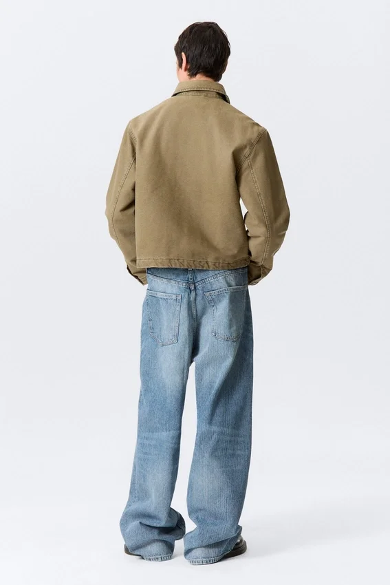 Lässige, kastenförmige Jacke mit Reißverschluss – Beige Lässige, kastenförmige Jacke mit Reißverschluss – Beige