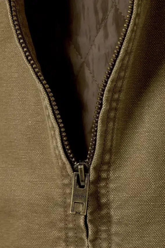 Lässige, kastenförmige Jacke mit Reißverschluss – Beige Lässige, kastenförmige Jacke mit Reißverschluss – Beige