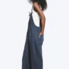 Lässige Latzhose mit geradem Bein – Blau Lässige Latzhose mit geradem Bein – Blau