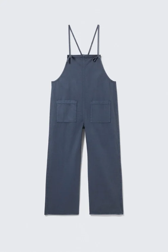 Lässige Latzhose mit geradem Bein – Blau Lässige Latzhose mit geradem Bein – Blau