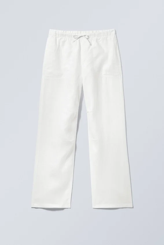 Lässige Leinen-Hose – Staubweiß Lässige Leinen-Hose – Staubweiß