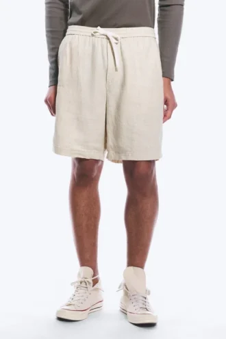 Lässige Leinen-Shorts mit Kordelzug – Ecru