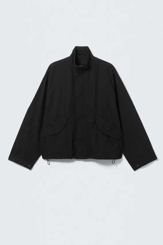 Lässige Sport-Utility-Jacke – Schwarz Lässige Sport-Utility-Jacke – Schwarz