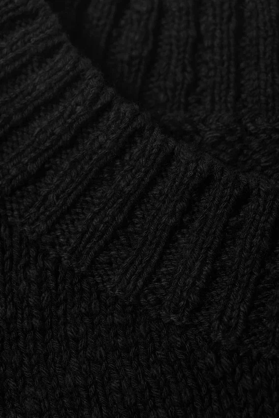 Lässige Strickweste im Used-Look – Schwarz Lässige Strickweste im Used-Look – Schwarz