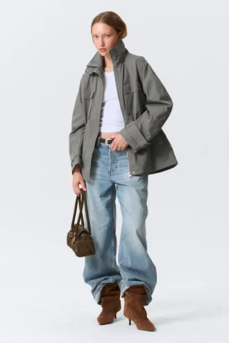 Lässige Utility-Jacke – Grau