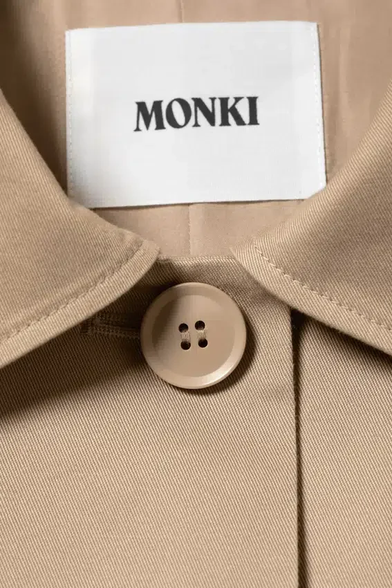 Lässiger einreihiger Car Coat – Beige Lässiger einreihiger Car Coat – Beige
