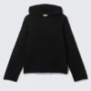 Lässiger Strick-Kapuzenpullover – Schwarz Lässiger Strick-Kapuzenpullover – Schwarz