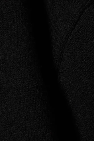 Lässiger Strick-Kapuzenpullover – Schwarz