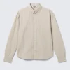 Lässiges gestreiftes Hemd mit Knopfleiste – gestreift, beige Lässiges gestreiftes Hemd mit Knopfleiste – gestreift, beige