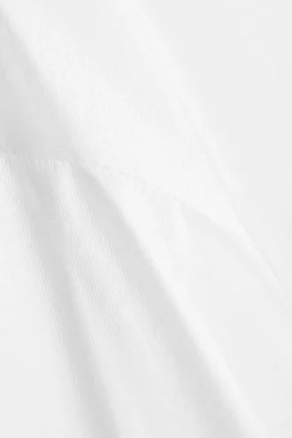 Lässiges Langarm-Pyjama-T-Shirt – Weiß
