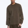 Lässiges Langarm-T-Shirt – Dunkelbraun