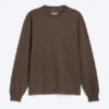 Lässiges Langarm-T-Shirt – Dunkelbraun