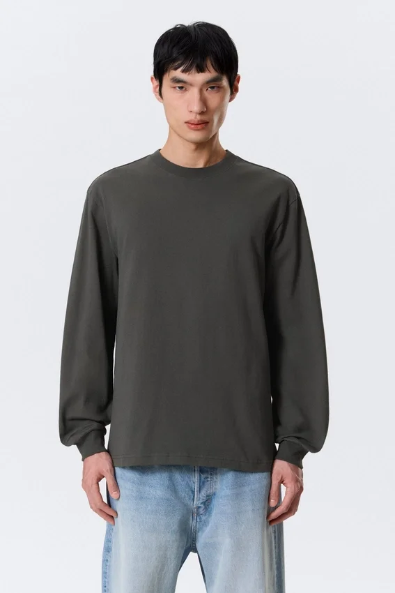 Lässiges Langarmshirt – Dunkelgrau Lässiges Langarmshirt – Dunkelgrau