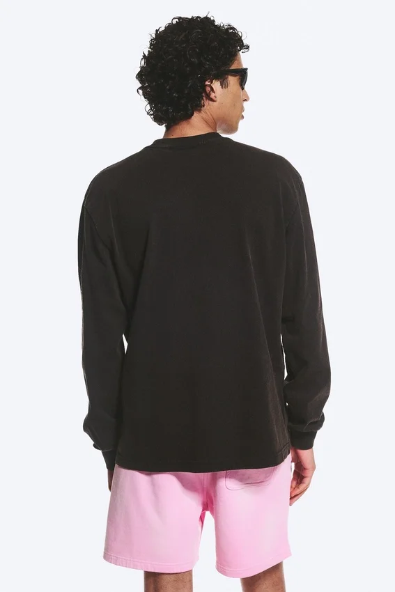 Lässiges Langarmshirt mit Print – Schwarz Lässiges Langarmshirt mit Print – Schwarz