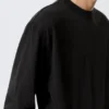 Lässiges Langarmshirt – Schwarz