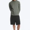 Lässiges Langarmshirt – Staubiges Khaki-Grün